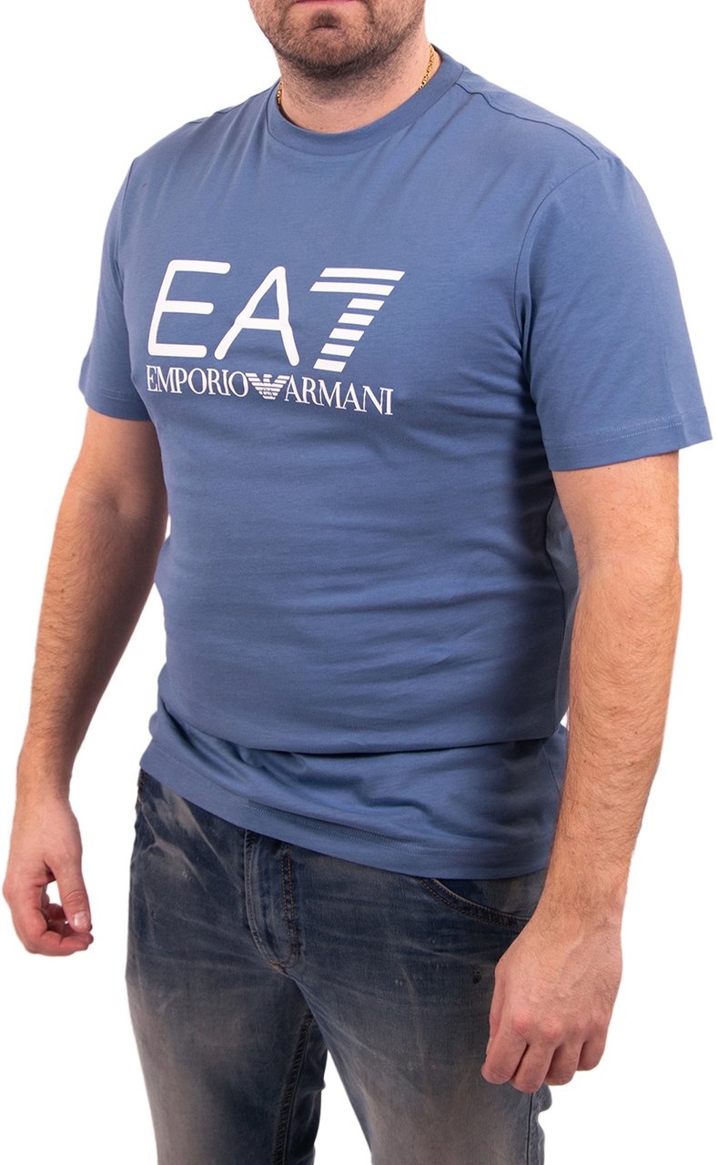 EA7 Big Logo Tee Blauw