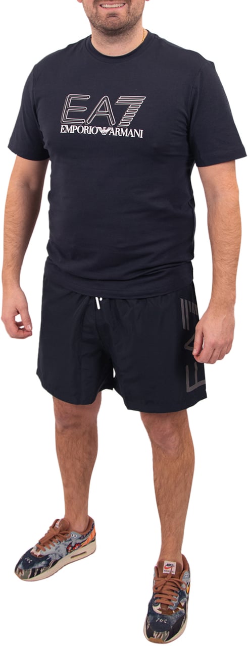 EA7 Swimming Trunk Oversize Logo Blauw