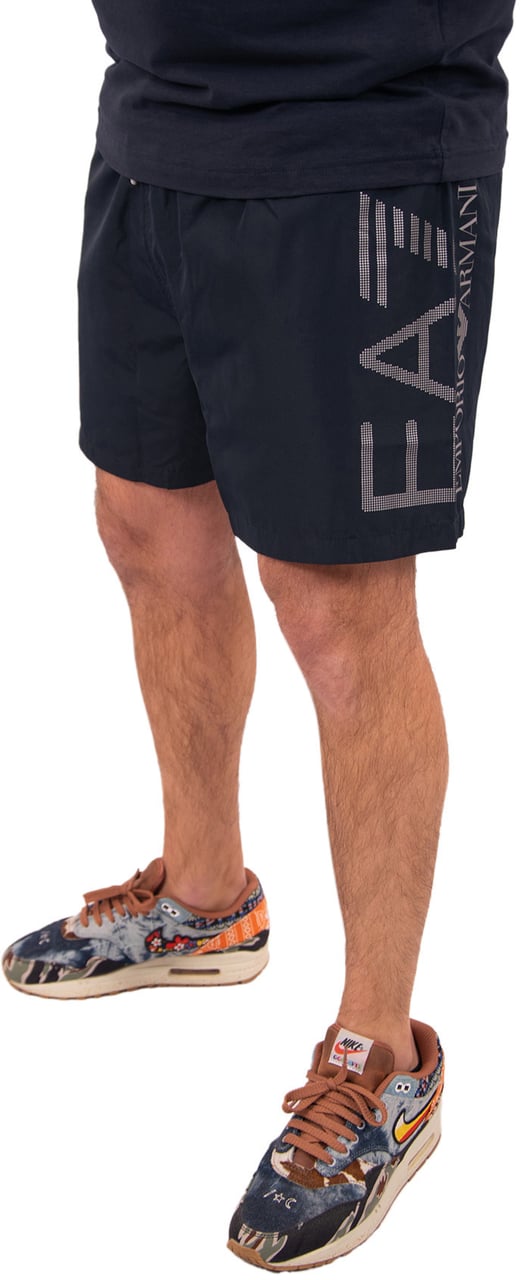 EA7 Swimming Trunk Oversize Logo Blauw