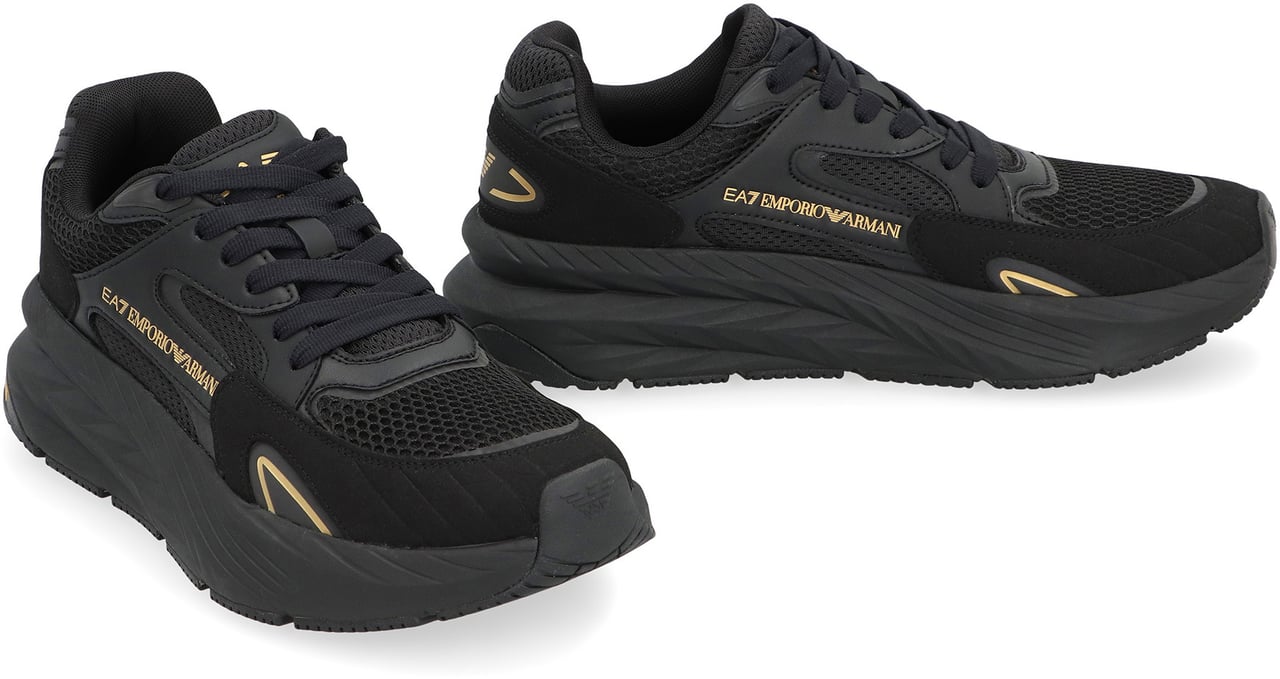 EA7 Mesh sneakers Zwart