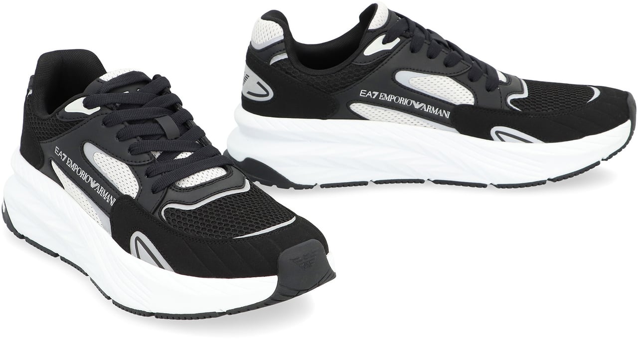 EA7 Mesh sneakers Zwart