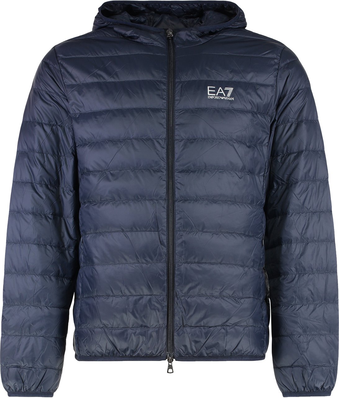 EA7 Hooded ultra-light down jacket Blauw