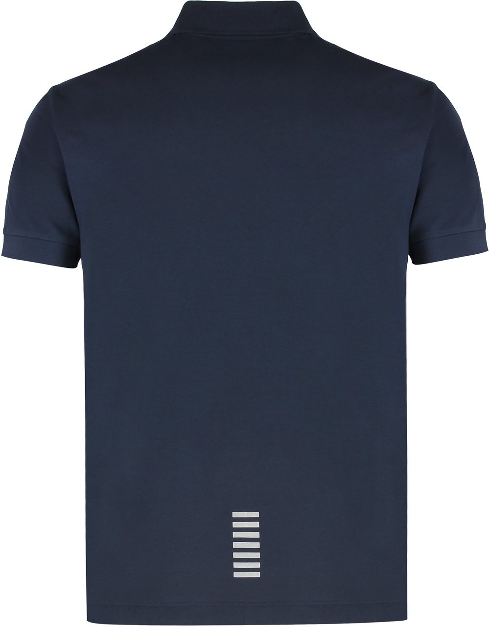 EA7 Logo detail stretch cotton polo shirt Blauw