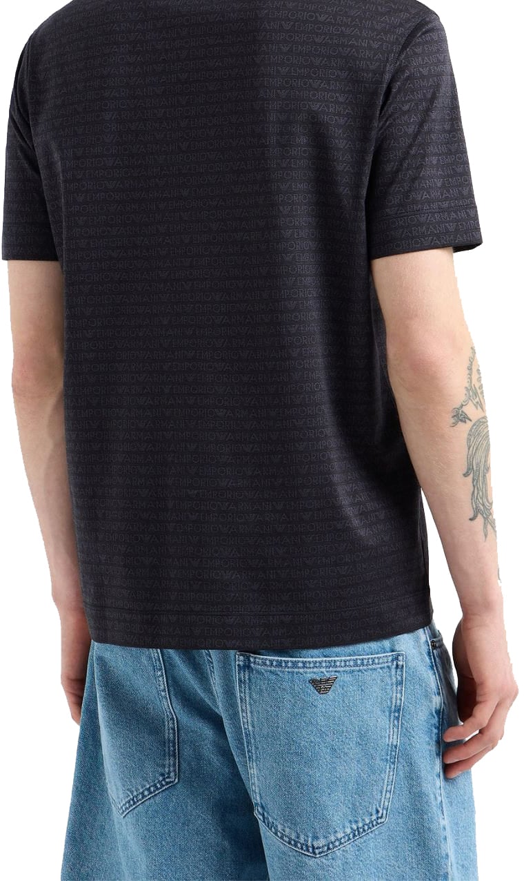 EA7 Emporio Armani T-Shirt Jersey All over Print Grijs Grijs