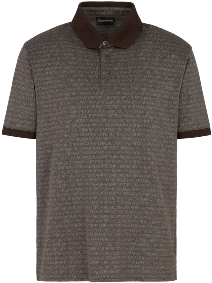 EA7 Emporio Armani Polo Jacquard Dark Grey Grijs