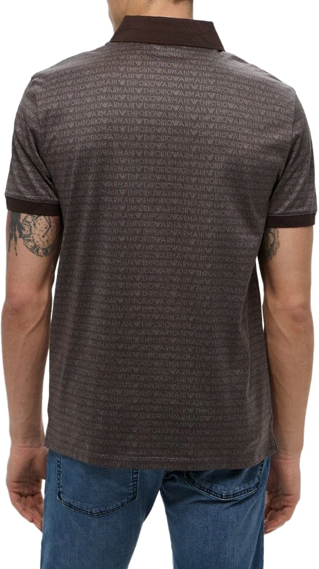 EA7 Emporio Armani Polo Jacquard Dark Grey Grijs