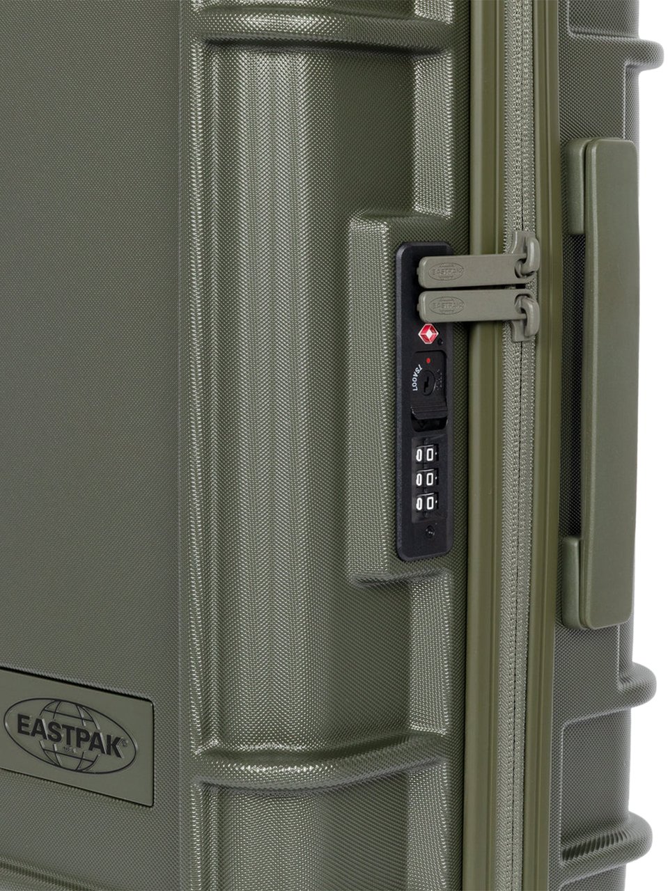 EASTPAK Textured Hard-Shell Suitcase in Olive Green Grijs