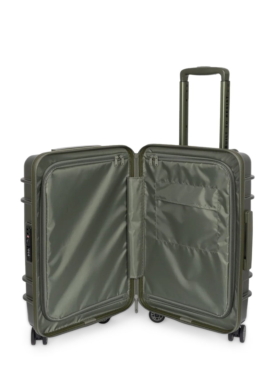 EASTPAK Textured Hard-Shell Suitcase in Olive Green Grijs