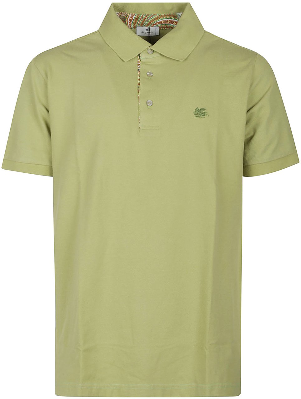 Etro Roma Short Sleeve Printed Details Polo Shirt Green Groen