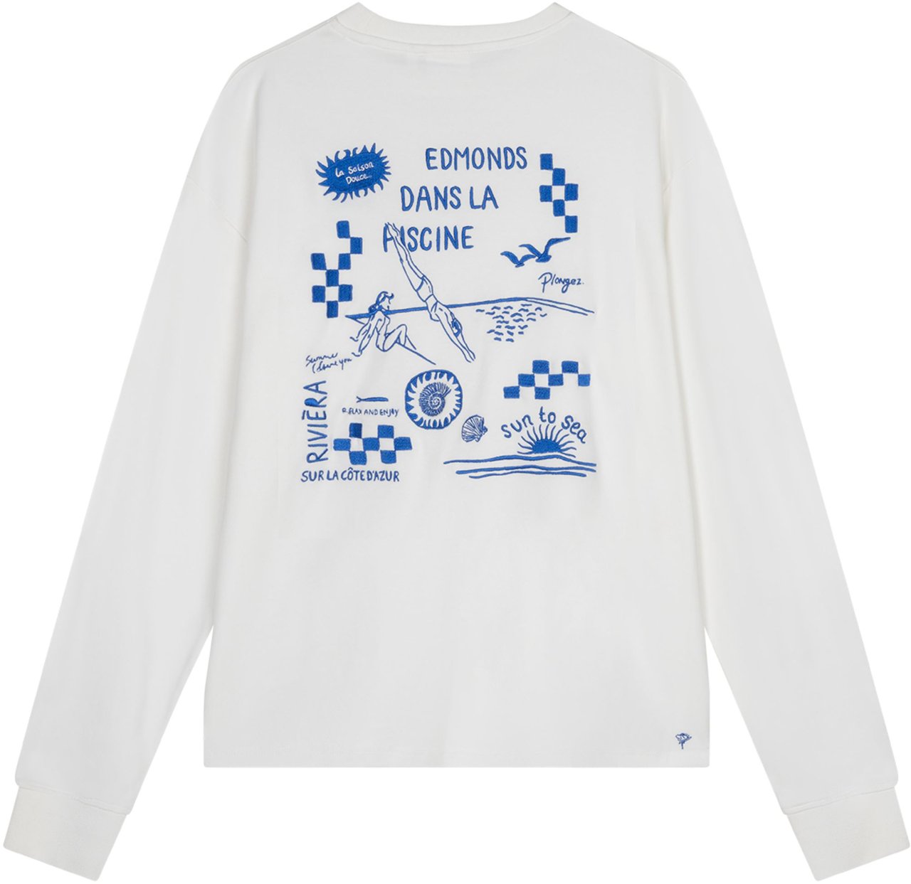 Edmonds La Piscine Longsleeve Longsleeves Off White La Piscine Longsleeve Wit