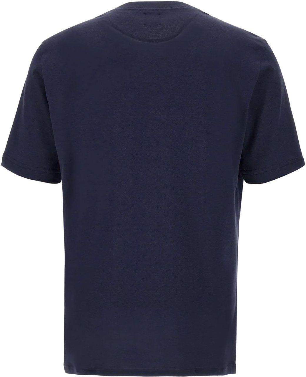 Eleventy Short-Sleeve Crew Neck T-Shirt in Deep Blue Cotton Zwart