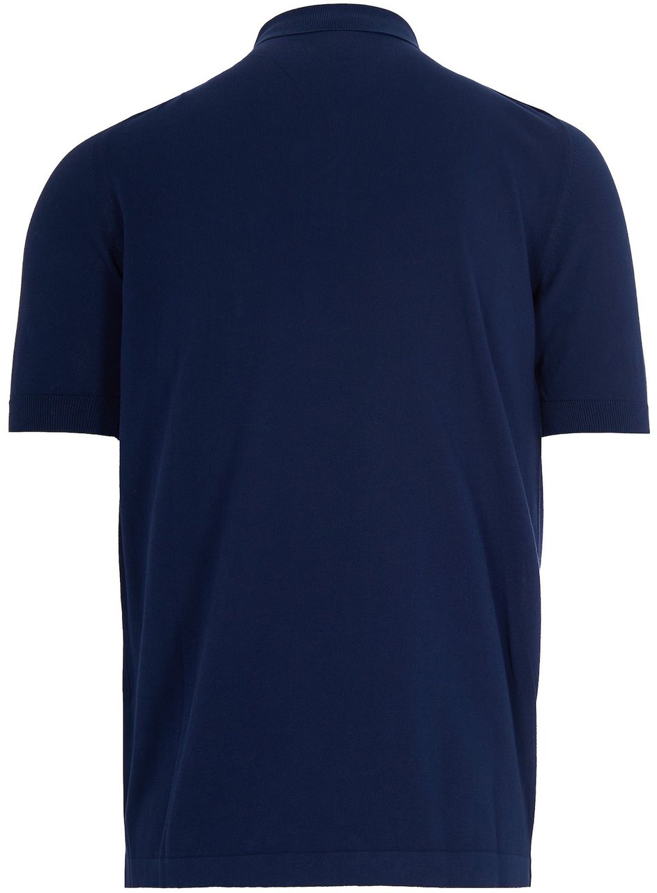 Eleventy Navy Blue Cotton Polo Shirt Zwart