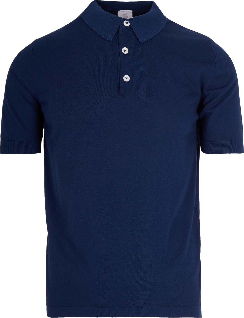 Eleventy Navy Blue Cotton Polo Shirt Zwart