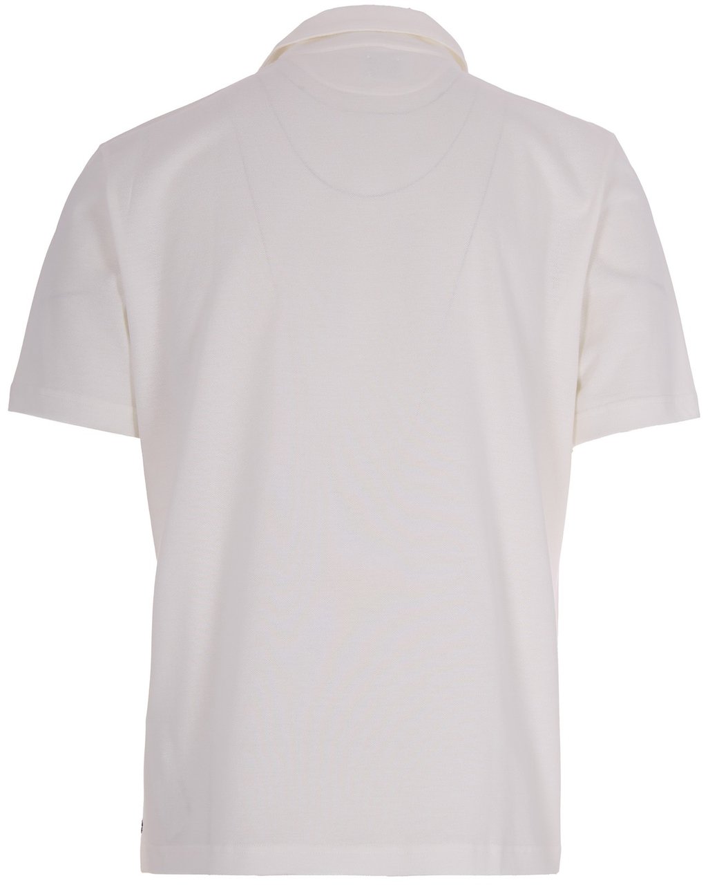 Eleventy White Half Sleeve Polo Wit