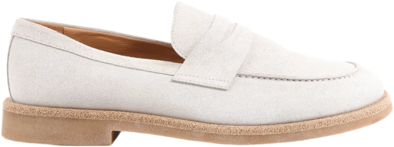 Eleventy ELEVENTY Suede Loafers in Light Gray, Side 44 EU Grijs