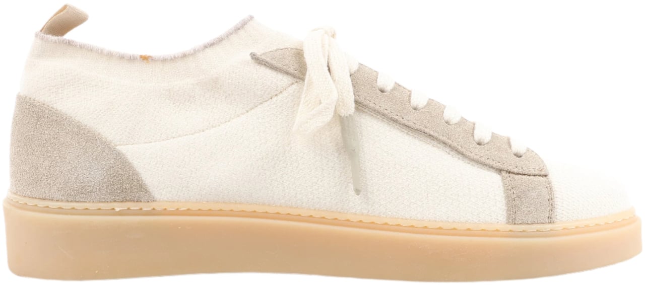 Eleventy ELEVENTY Panelled Knitted Sneakers in Beige, Size 44 EU Beige
