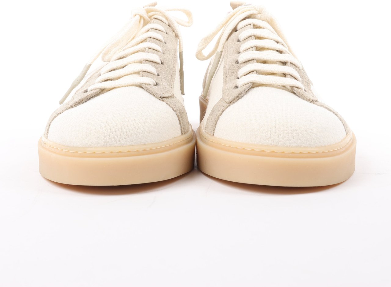Eleventy ELEVENTY Panelled Knitted Sneakers in Beige, Size 44 EU Beige