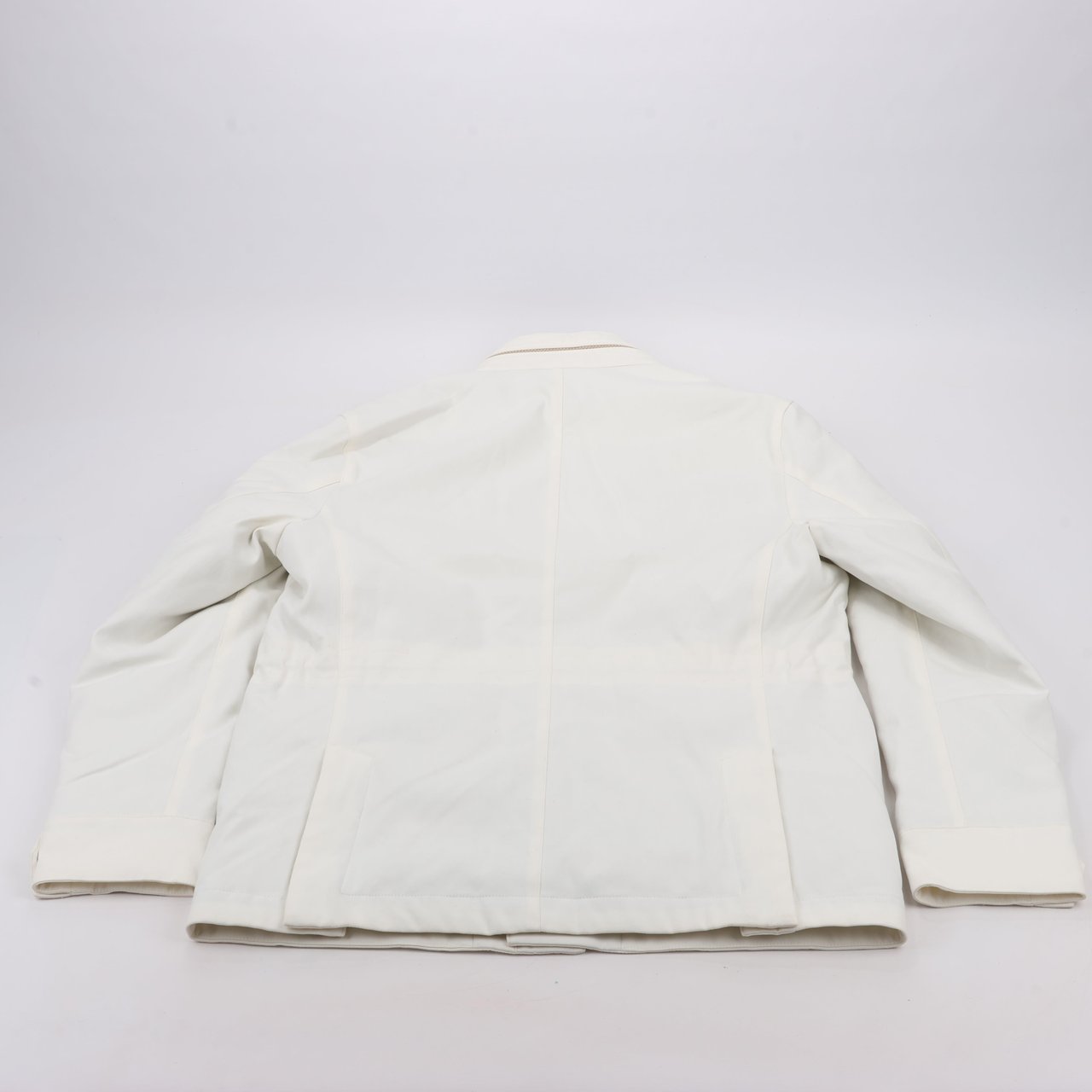 Eleventy Eleventy White Quilted Down Jacket, Size 48 Wit