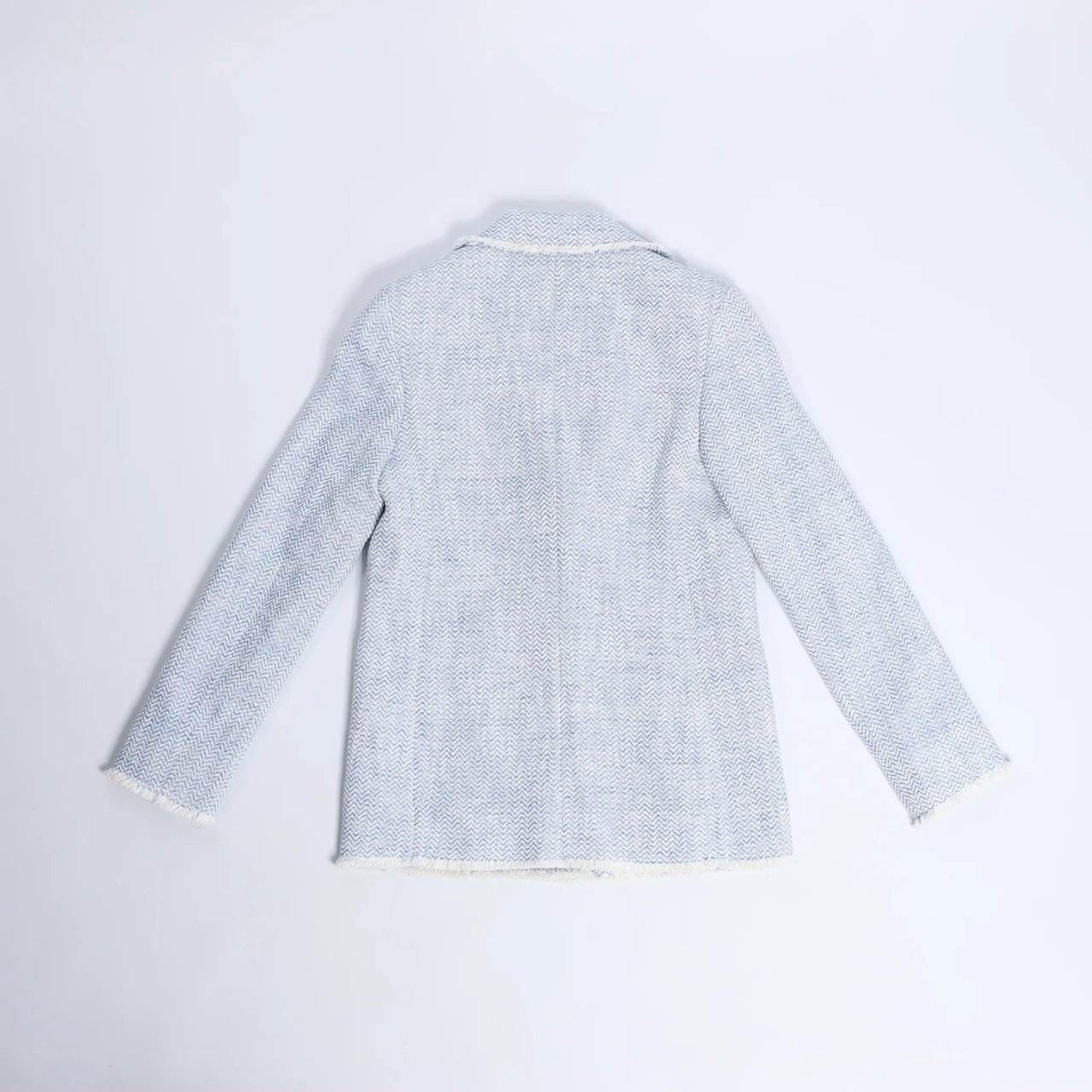 Eleventy Eleventy Fringed Single-Breasted blazer in Light Blue, Size 38 IT Blauw