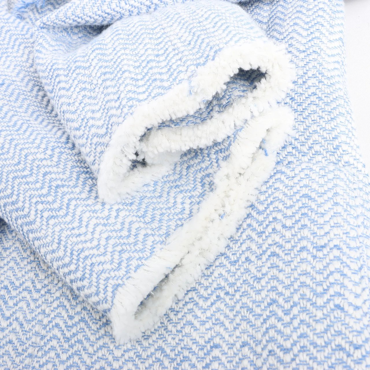 Eleventy Eleventy Fringed Single-Breasted blazer in Light Blue, Size 38 IT Blauw