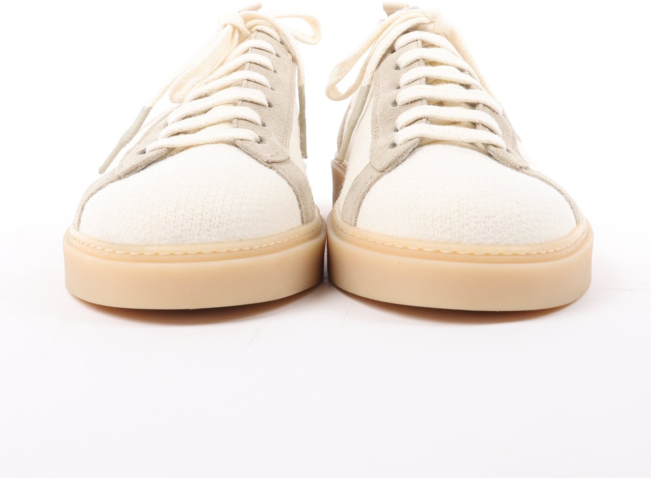 Eleventy ELEVENTY Panelled Knitted Sneakers in Beige, Size 44 EU Beige