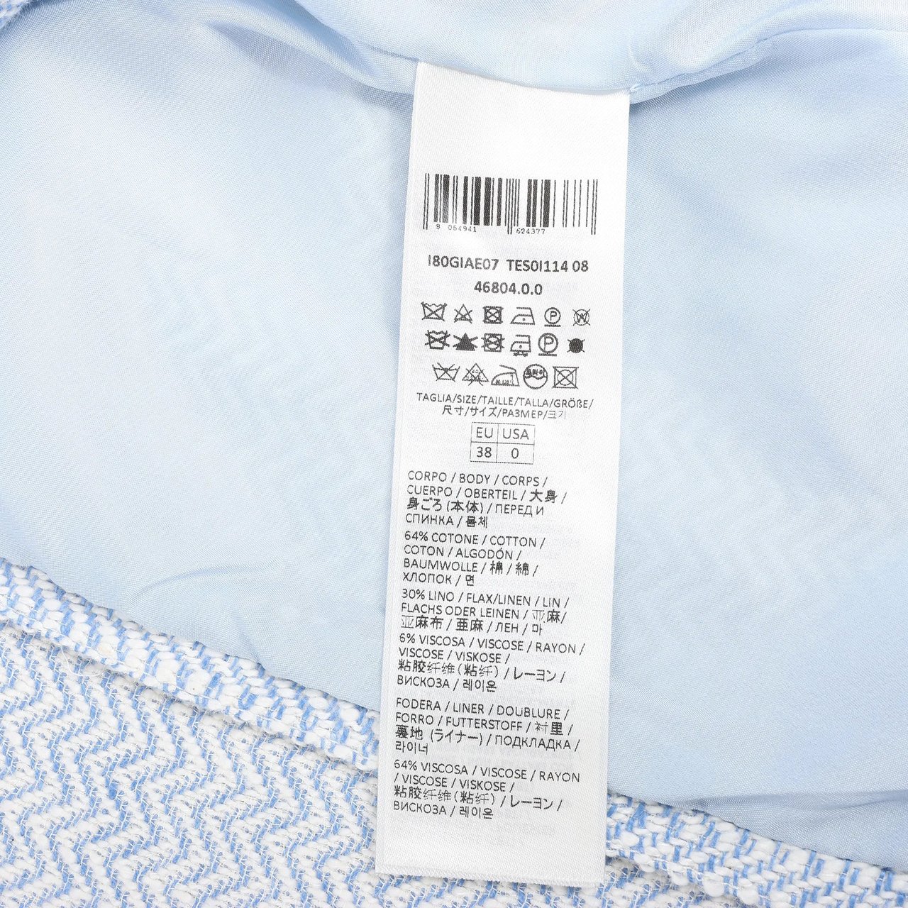 Eleventy Eleventy Fringed Single-Breasted blazer in Light Blue, Size 38 IT Blauw