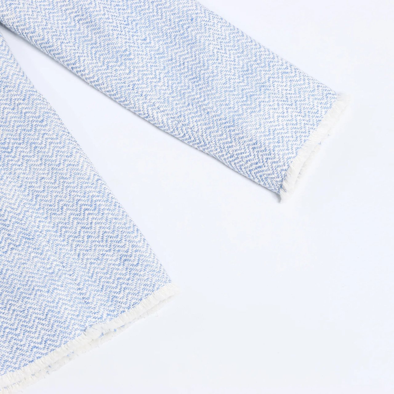 Eleventy Eleventy Fringed Single-Breasted blazer in Light Blue, Size 38 IT Blauw