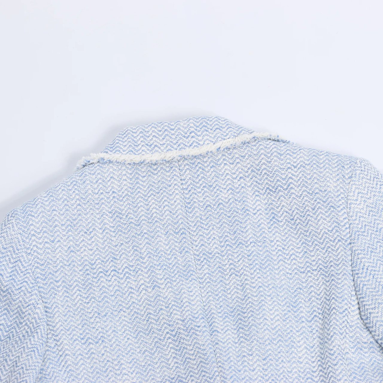 Eleventy Eleventy Fringed Single-Breasted blazer in Light Blue, Size 38 IT Blauw