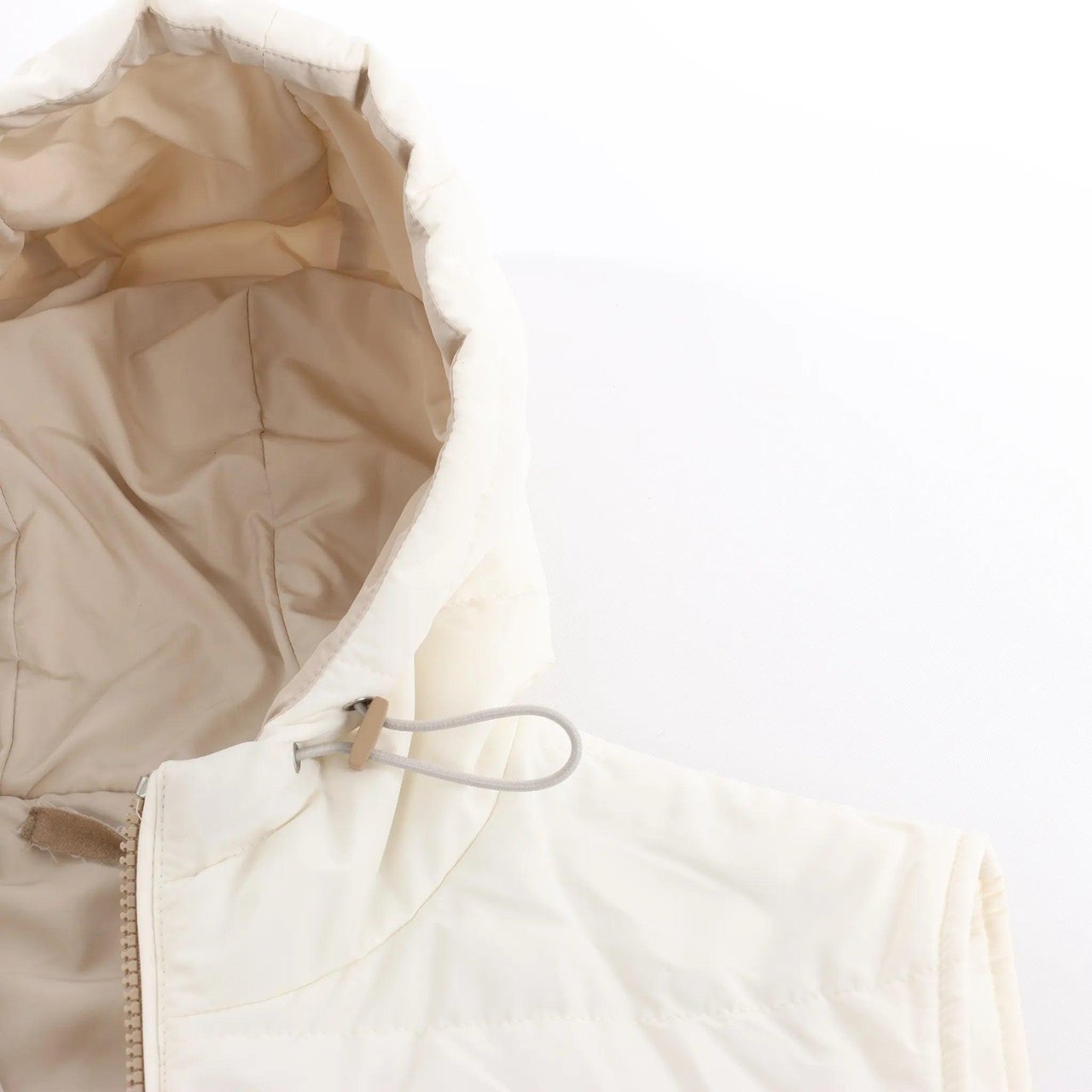 Eleventy Eleventy Hooded Wool Vest in Beige, Size 50 IT Beige