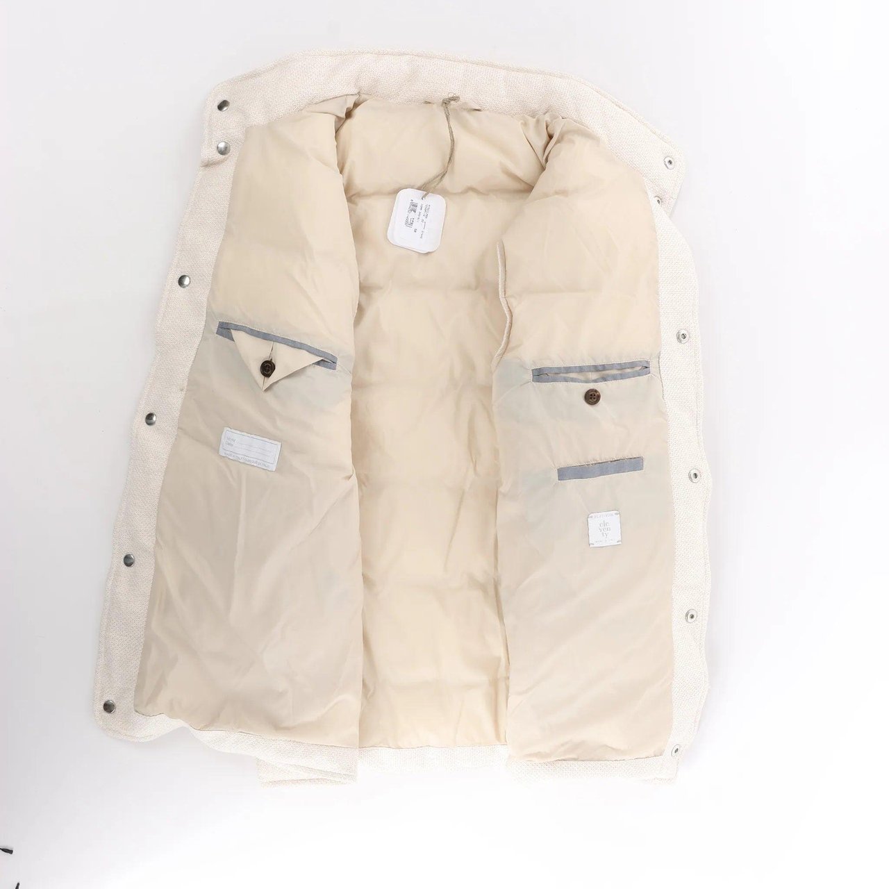 Eleventy Eleventy Linen x Cotton Vest in Beige, Size 50 IT Beige