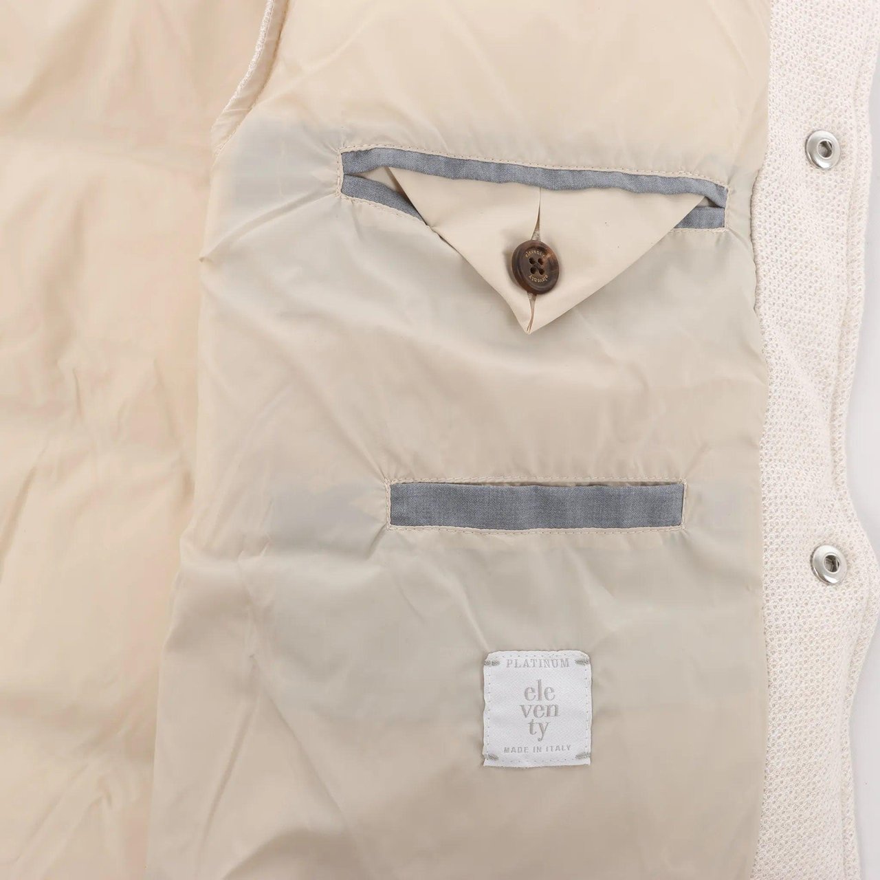 Eleventy Eleventy Linen x Cotton Vest in Beige, Size 50 IT Beige