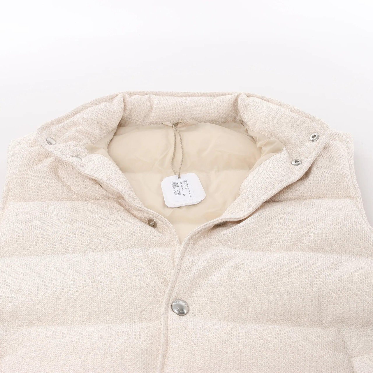 Eleventy Eleventy Linen x Cotton Vest in Beige, Size 50 IT Beige