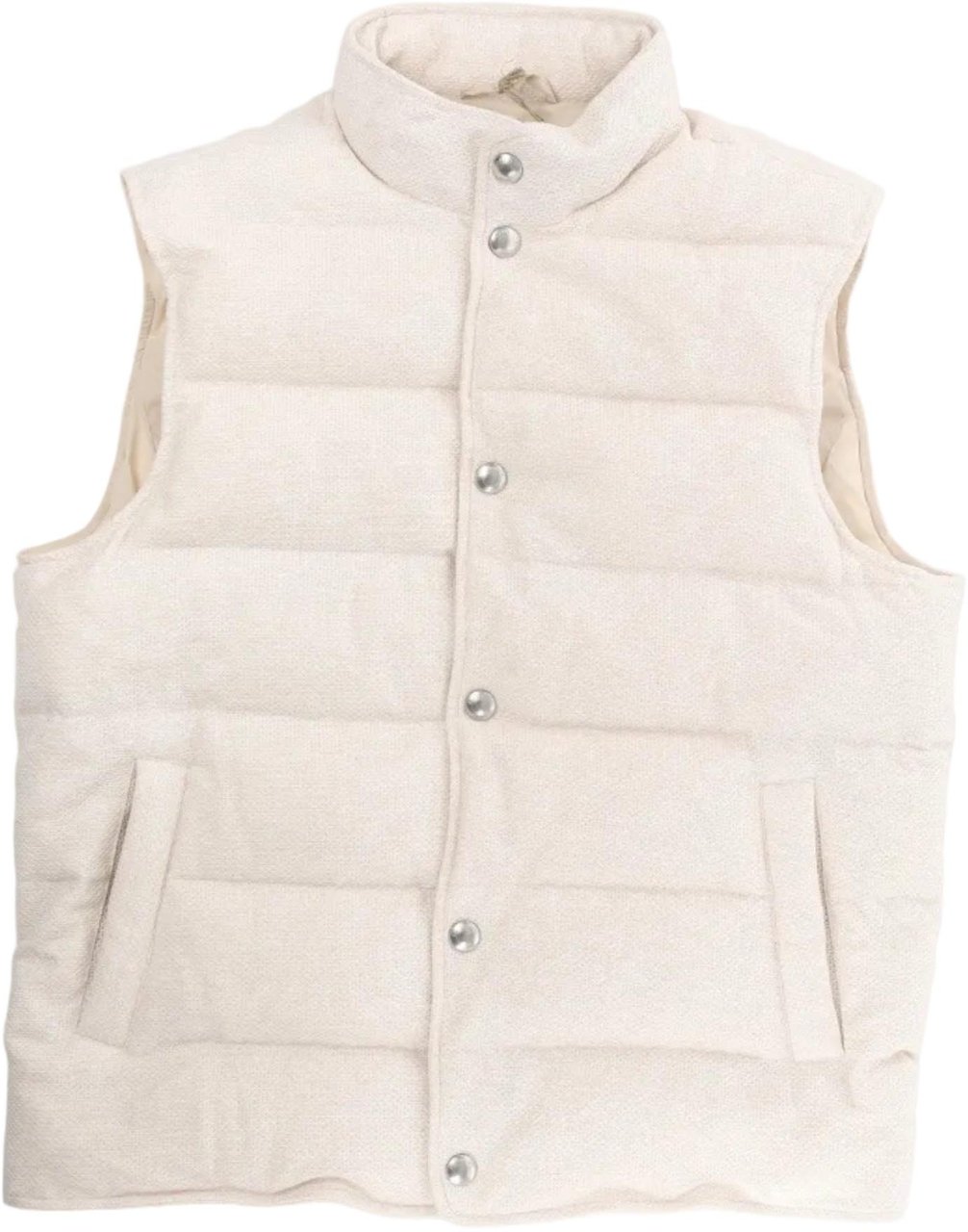 Eleventy Eleventy Linen x Cotton Vest in Beige, Size 50 IT Beige