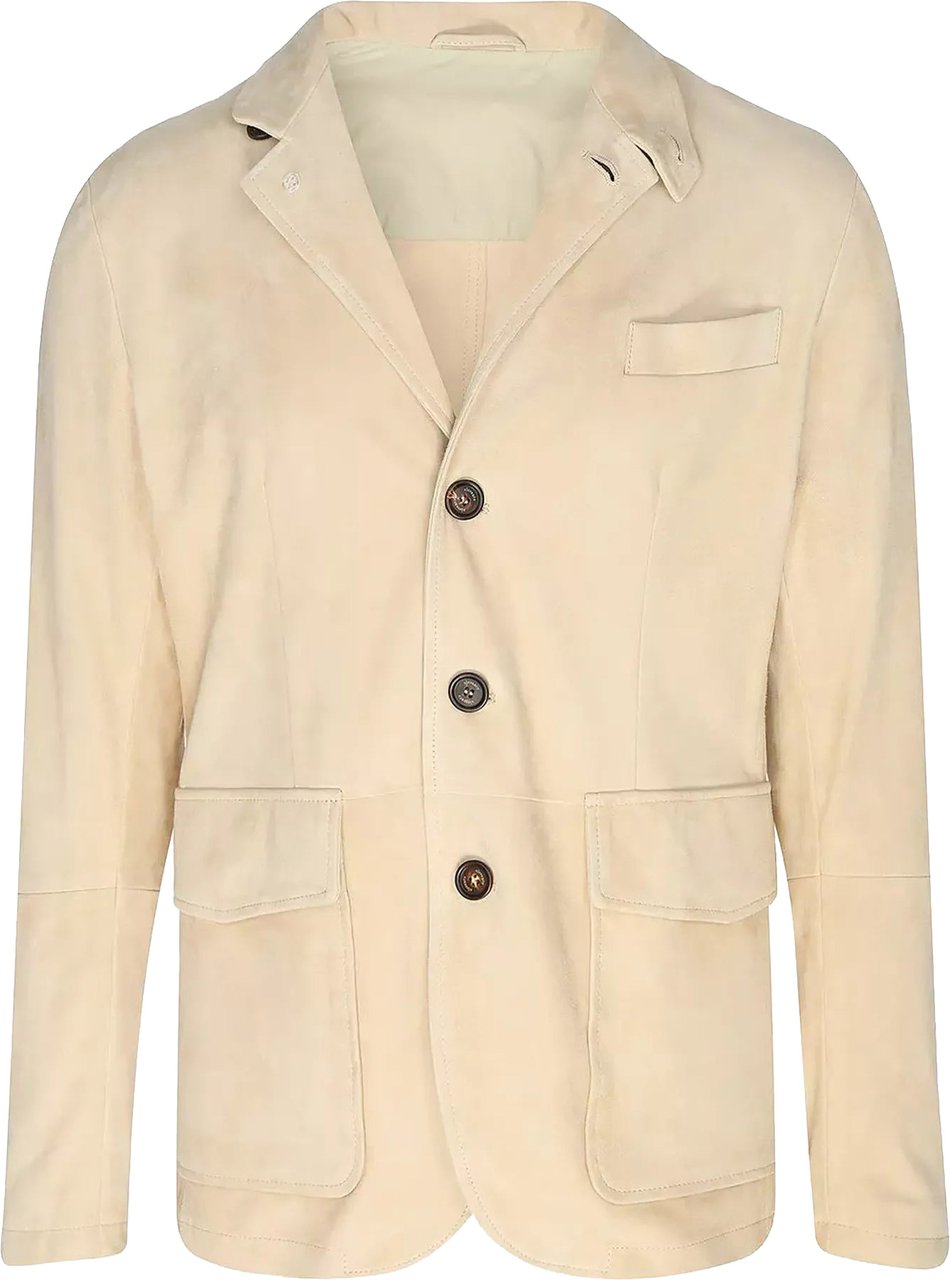 Eleventy Eleventy Suede Jacket Slim Fit in Tortora Beige, Size 58 IT Beige