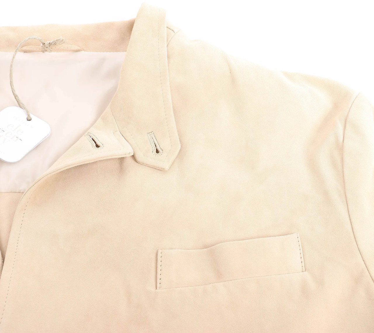 Eleventy Eleventy Suede Jacket Slim Fit in Tortora Beige, Size 58 IT Beige