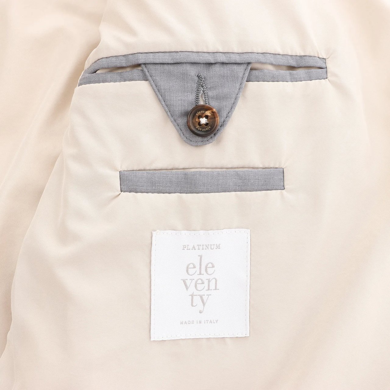 Eleventy Hooded Wool Vest in Beige, Size 50 IT Beige