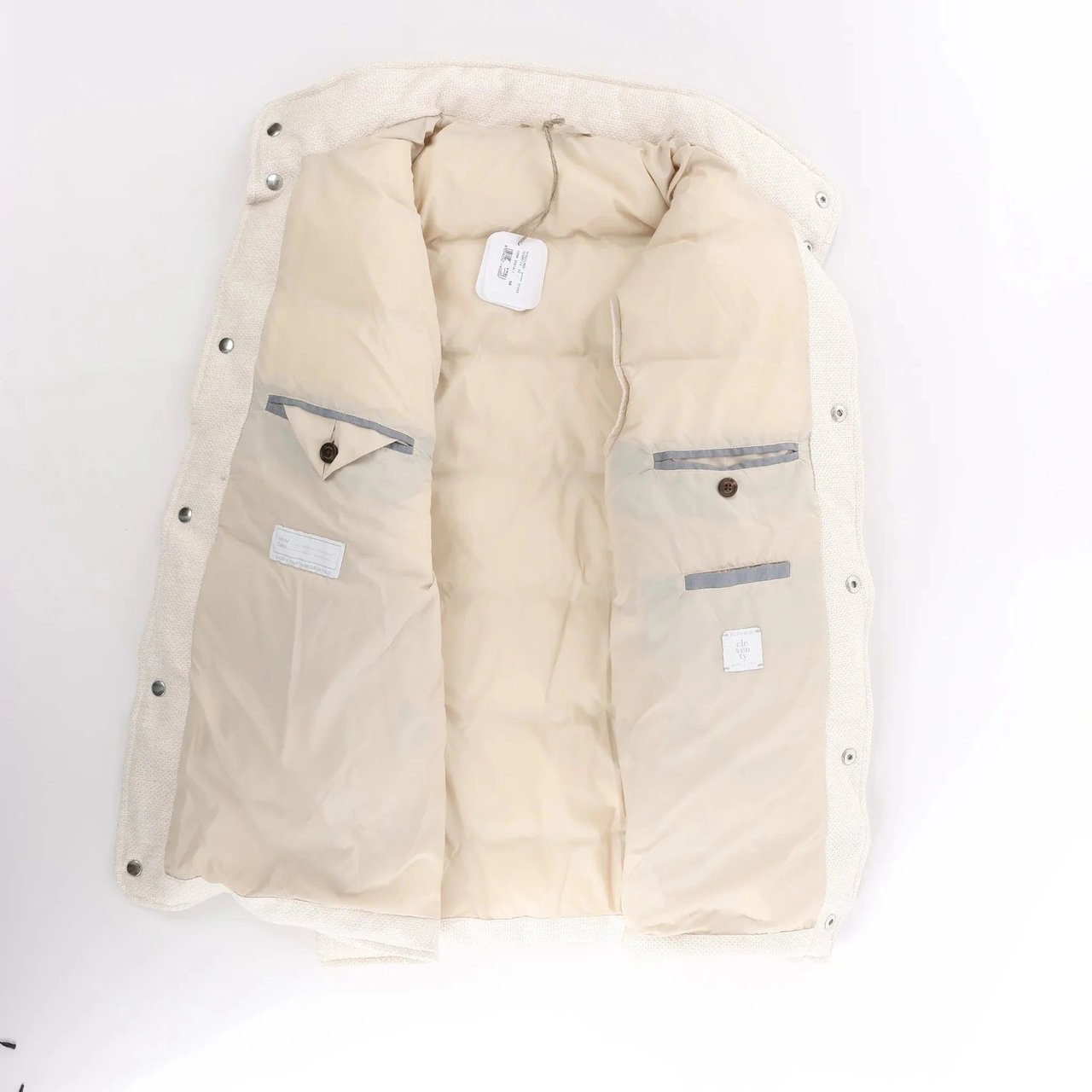 Eleventy Eleventy Linen x Cotton Vest in Beige, Size 50 IT Beige