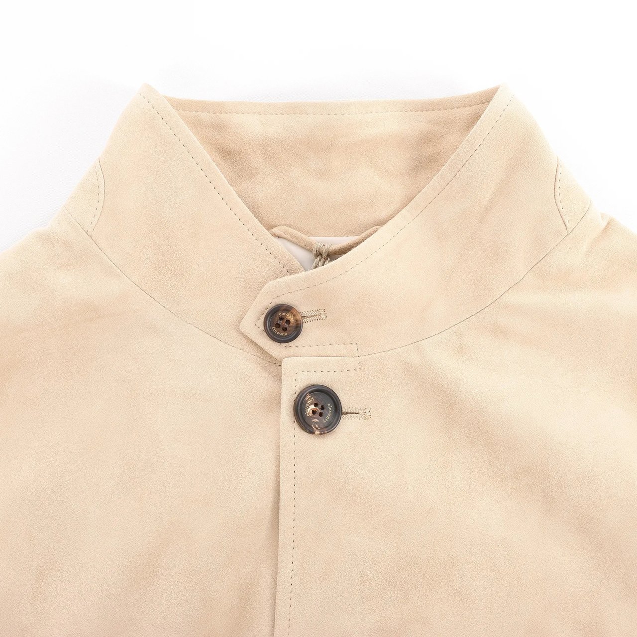Eleventy Suede Jacket Slim Fit in Tortora Beige, Size 58 IT Beige