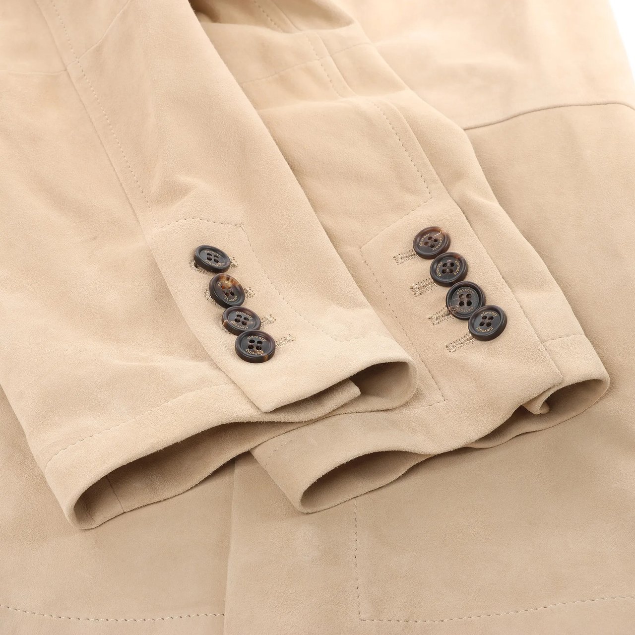Eleventy Suede Jacket Slim Fit in Tortora Beige, Size 58 IT Beige