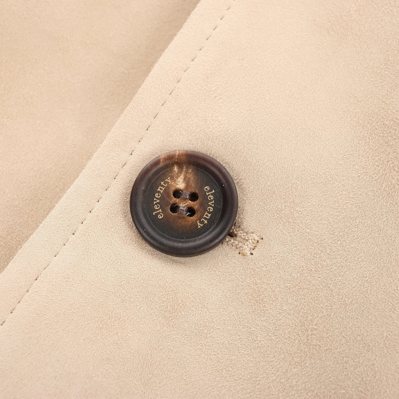 Eleventy Suede Jacket Slim Fit in Tortora Beige, Size 58 IT Beige