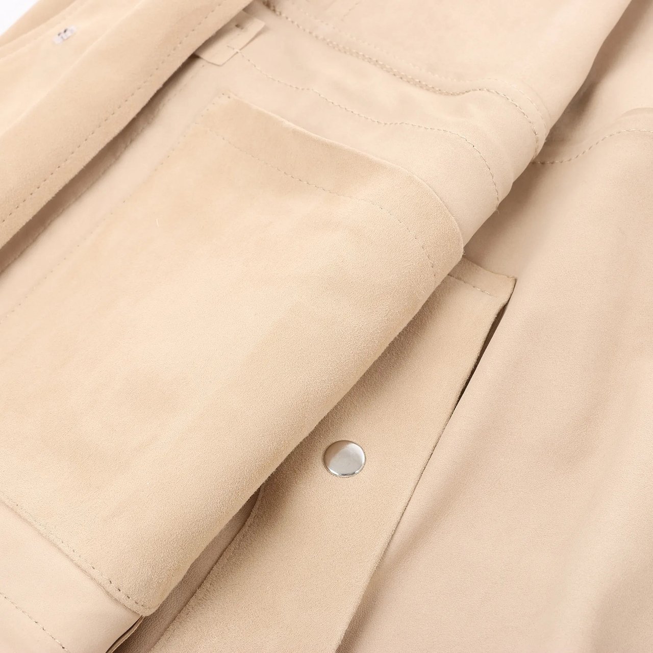 Eleventy Suede Jacket Slim Fit in Tortora Beige, Size 58 IT Beige