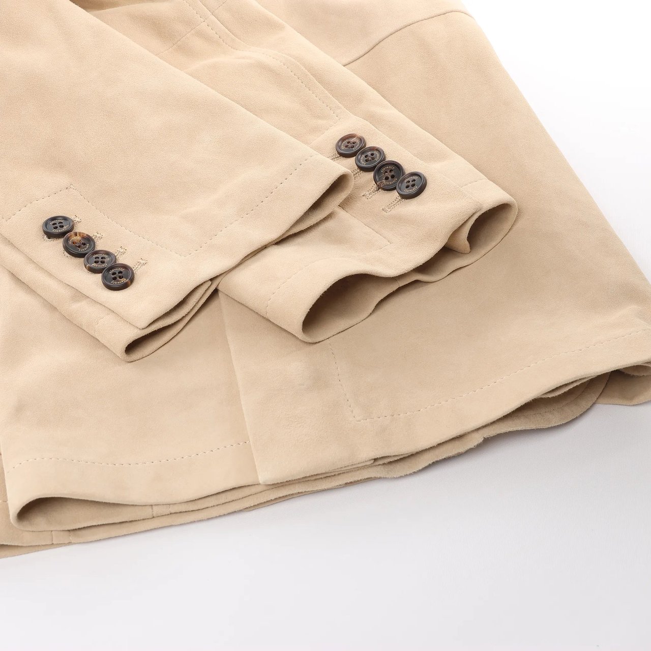 Eleventy Suede Jacket Slim Fit in Tortora Beige, Size 58 IT Beige