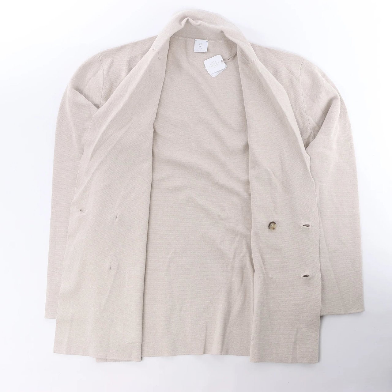 Eleventy Double-Breasted Blazer in Beige, Size S Beige