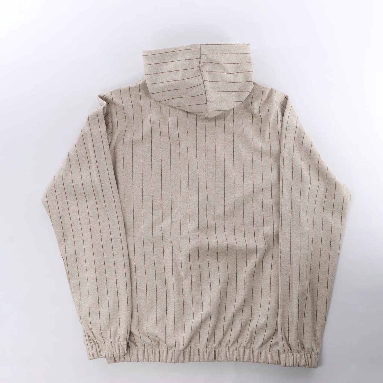 Eleventy Striped Zip-Up Sweatshirt in Beige, Size M Beige