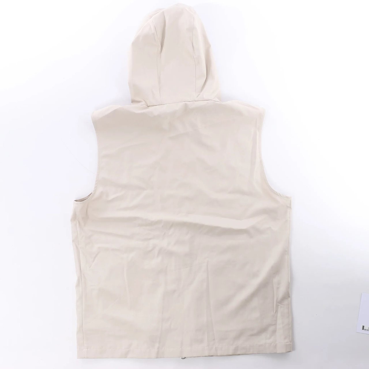 Eleventy Hooded Zip-Front Vest in Beige, Size 50 IT Beige