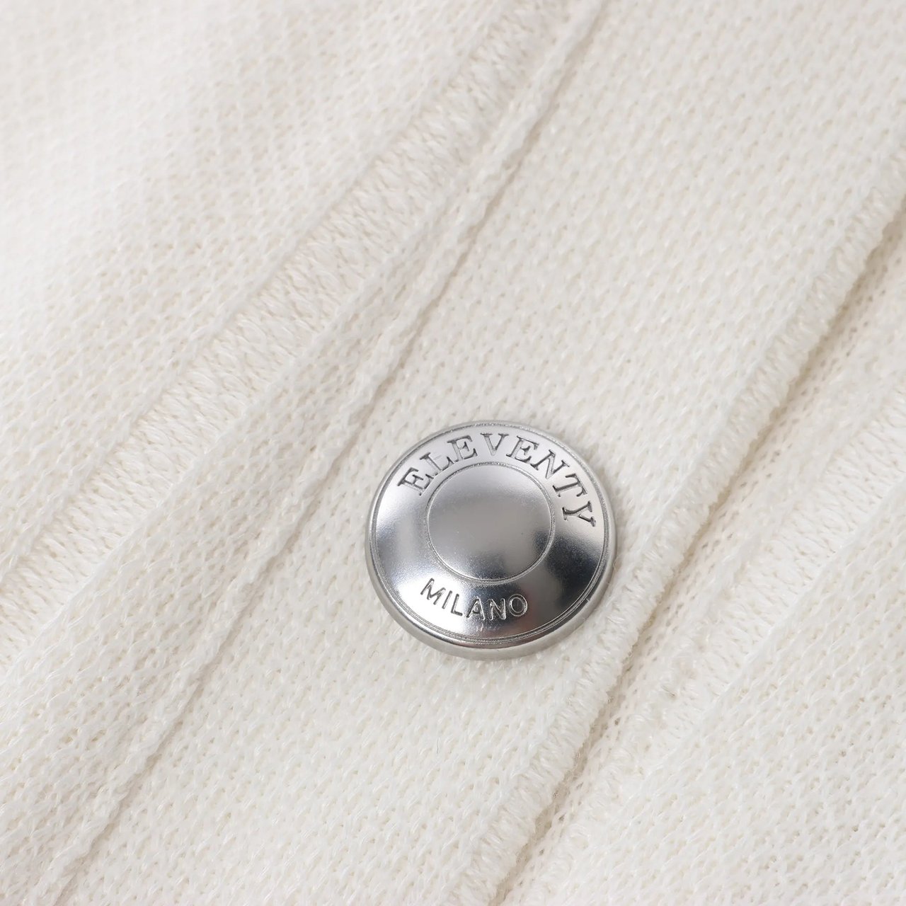 Eleventy Striped Zip-Up Sweatshirt in White, Size M Divers