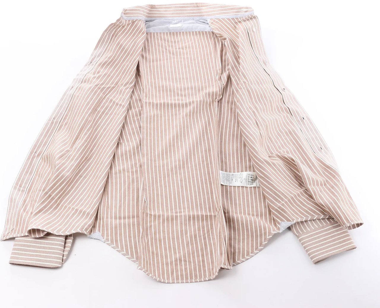 Eleventy Striped Shirt in Beige, Size 40 IT Beige