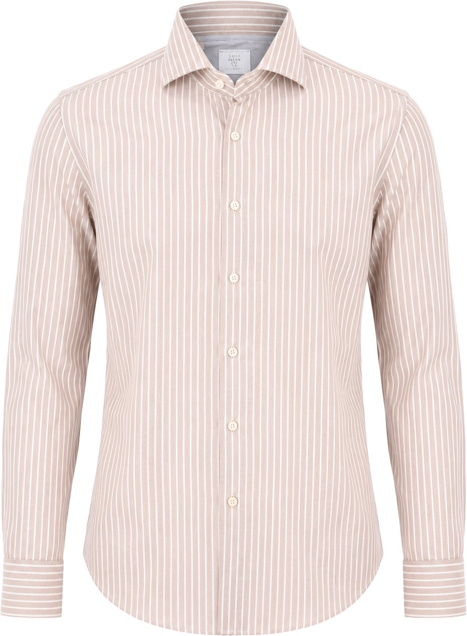 Eleventy Striped Shirt in Beige, Size 40 IT Beige