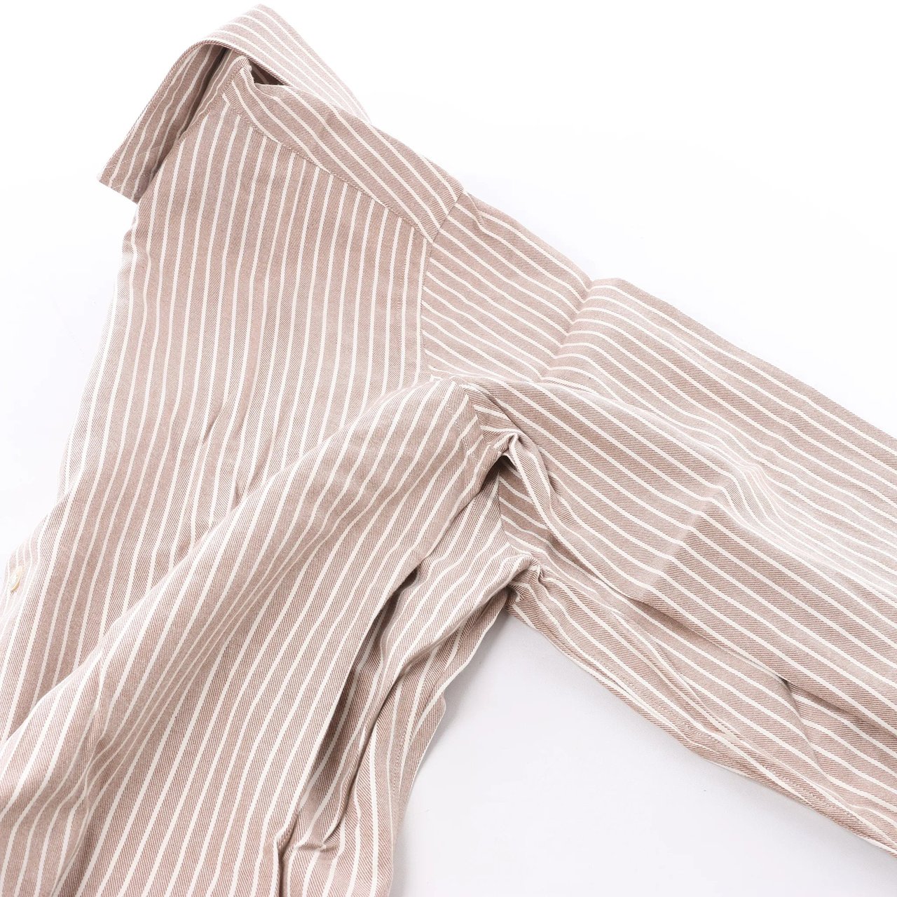 Eleventy Striped Shirt in Beige, Size 40 IT Beige