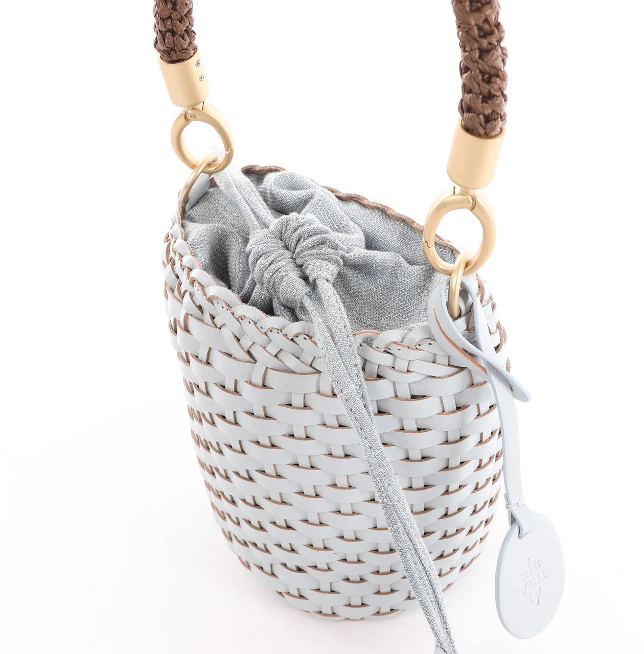 Eleventy Top Handle Leather Handbag in Blue Blauw